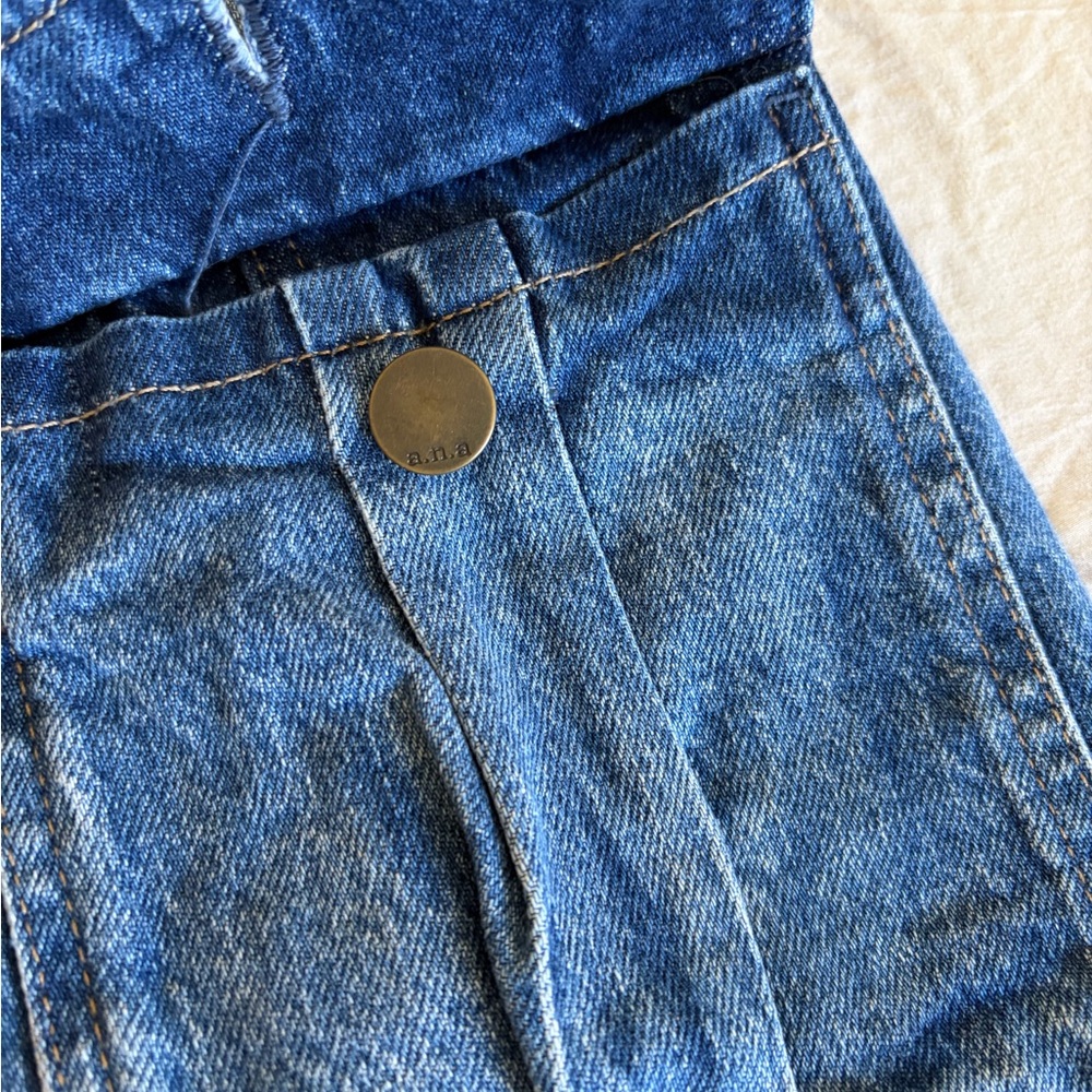 Denim Button-Front Jacket with Belt - Blue - Picture 4 of 10